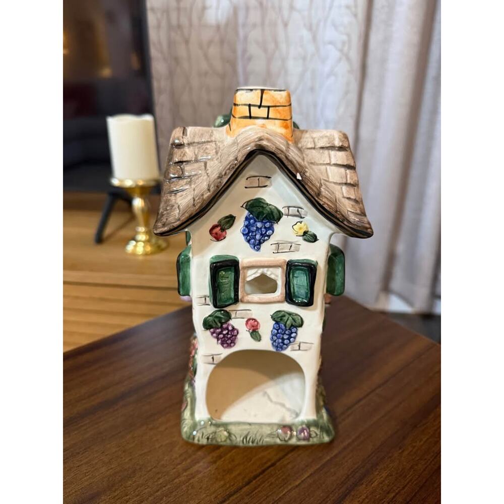 Vintage Elements Ceramic House Candle Holder Cottagecore Decor - Picture 3 of 5